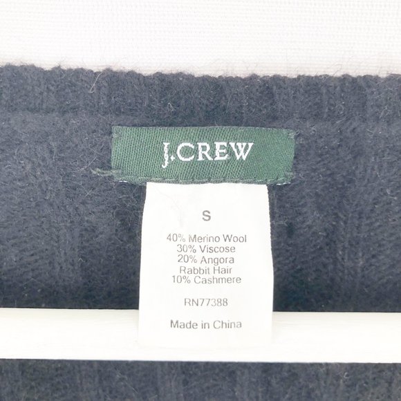 J.Crew Cable Knit Cashmere Merino Wool Angora V-Neck Sweater Vest Preppy School - Picture 3 of 10